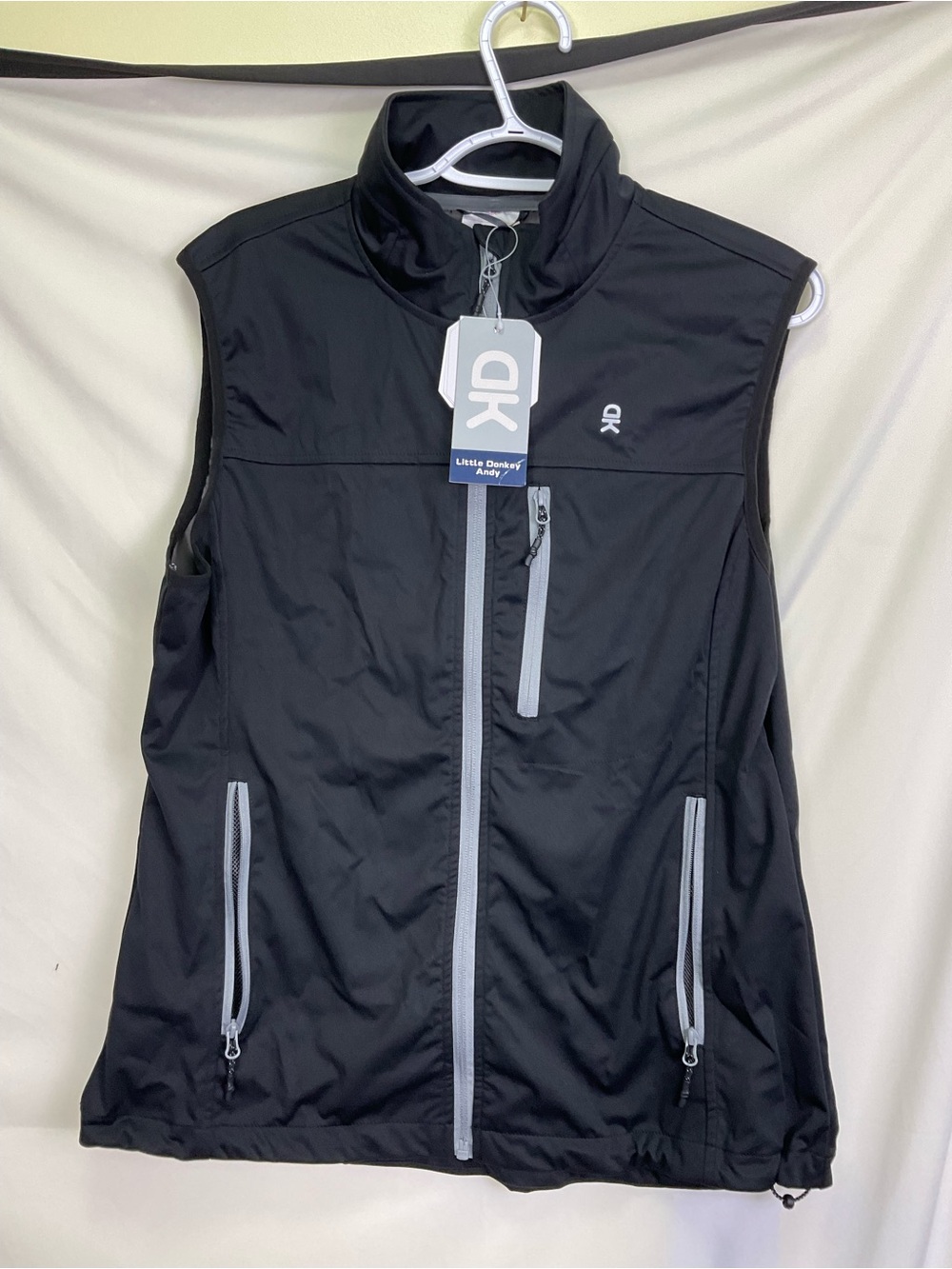 Little Donkey Andy Women's Black Softshell Vest with Full Zip for Hiking